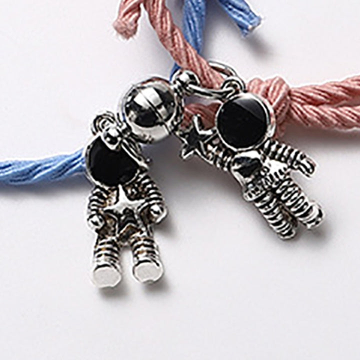 Bracelet Exquisite Multi-use Alloy Astronaut Shape Elastic Couple Bracelet for Valentine Day Image 6