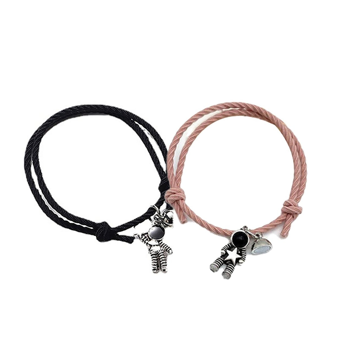 Bracelet Exquisite Multi-use Alloy Astronaut Shape Elastic Couple Bracelet for Valentine Day Image 9