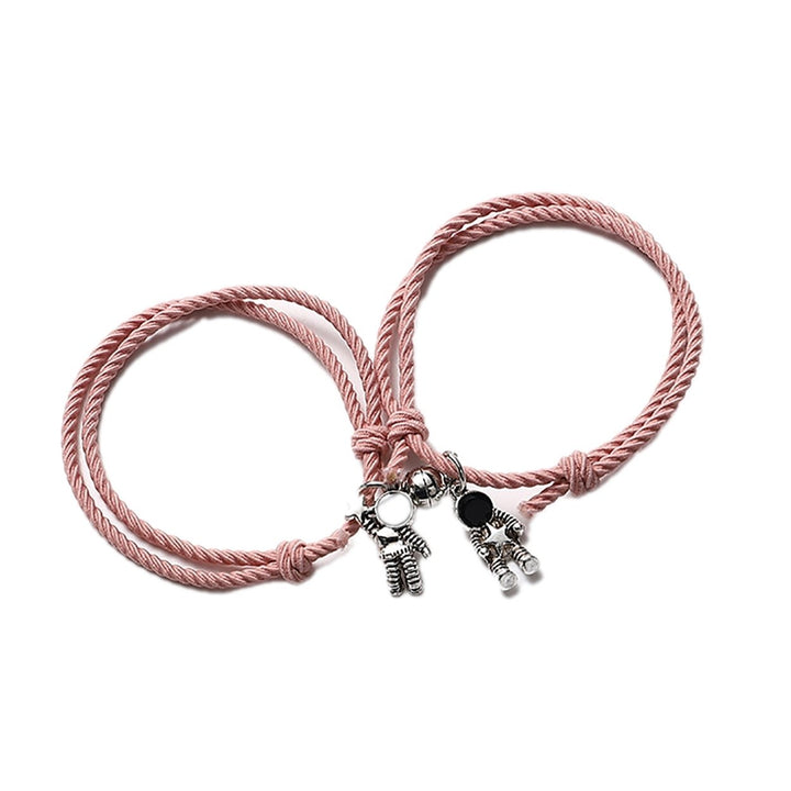 Bracelet Exquisite Multi-use Alloy Astronaut Shape Elastic Couple Bracelet for Valentine Day Image 1