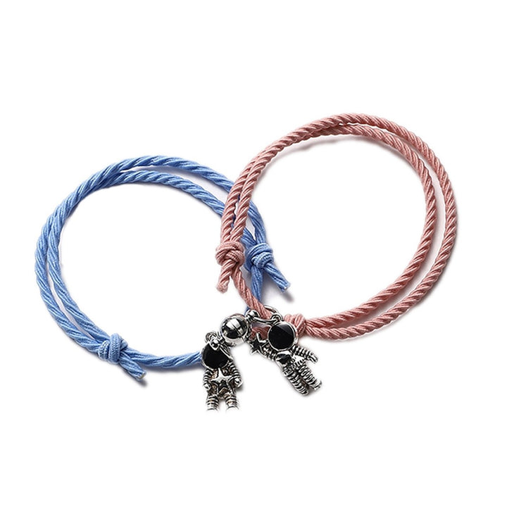 Bracelet Exquisite Multi-use Alloy Astronaut Shape Elastic Couple Bracelet for Valentine Day Image 12