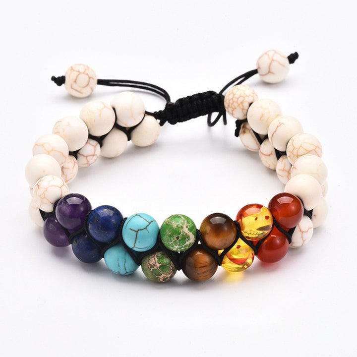 Double Braided Beads Planet Bracelet Milky Way Universe Stone Frosted Bracelet for Gift Image 1