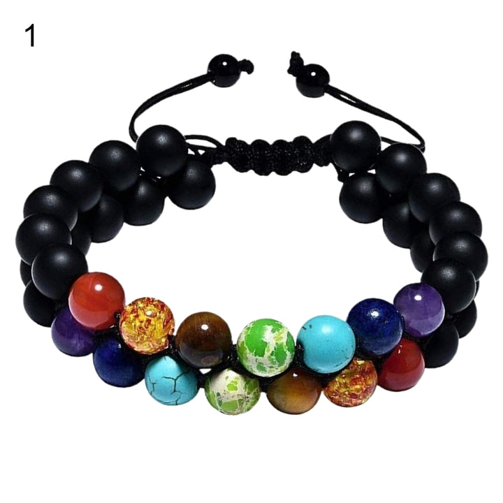 Double Braided Beads Planet Bracelet Milky Way Universe Stone Frosted Bracelet for Gift Image 2