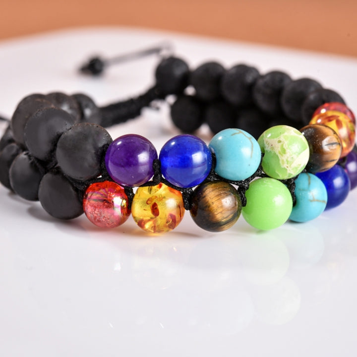 Double Braided Beads Planet Bracelet Milky Way Universe Stone Frosted Bracelet for Gift Image 8