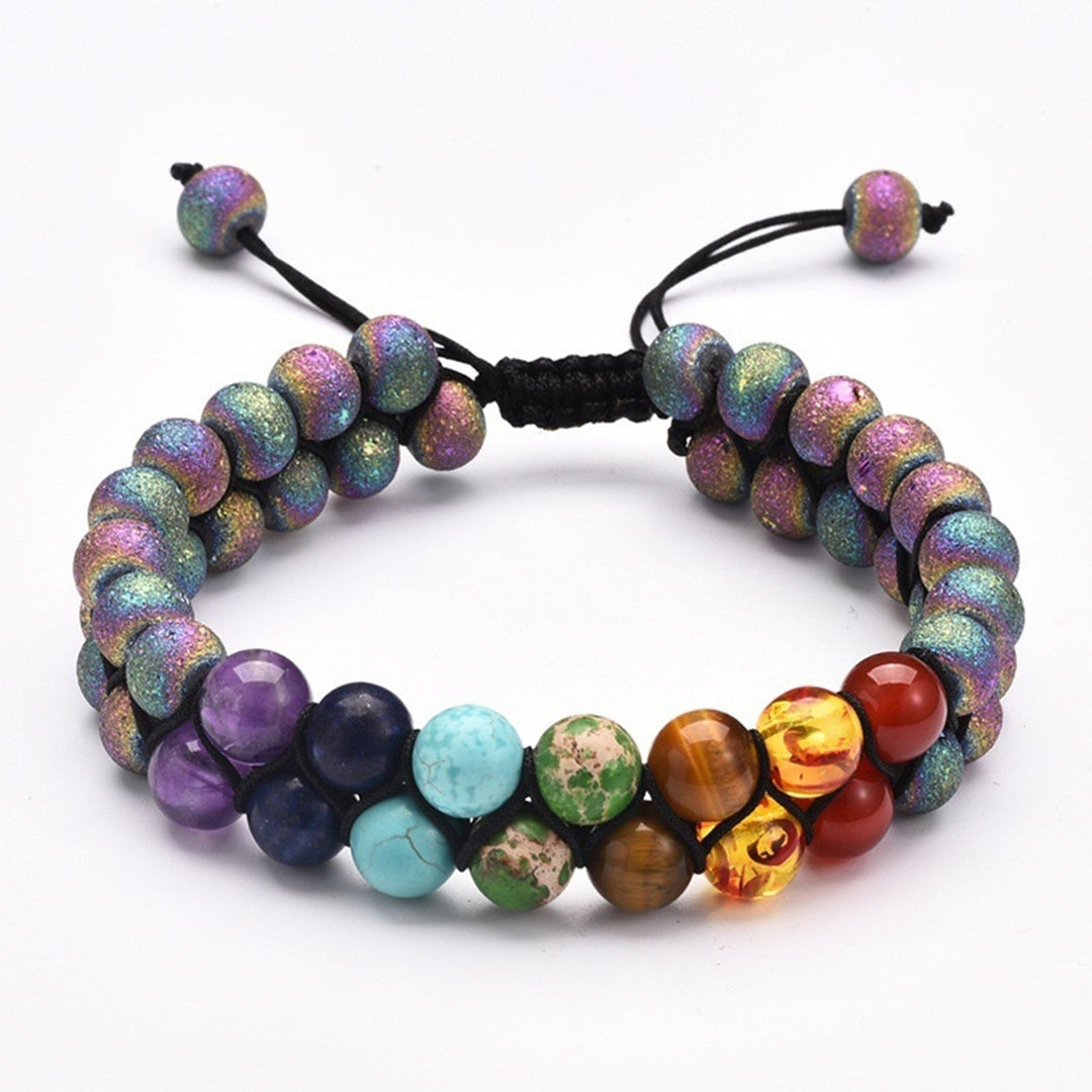 Double Braided Beads Planet Bracelet Milky Way Universe Stone Frosted Bracelet for Gift Image 11