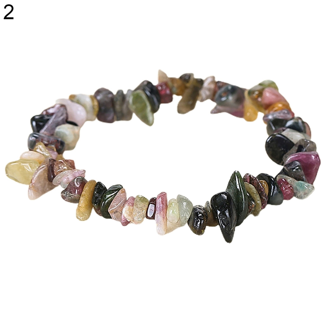 Couples Bracelet Non-Fading Versatile Stone Stretchable Chips Beads Bracelet Jewelry Gift Image 3