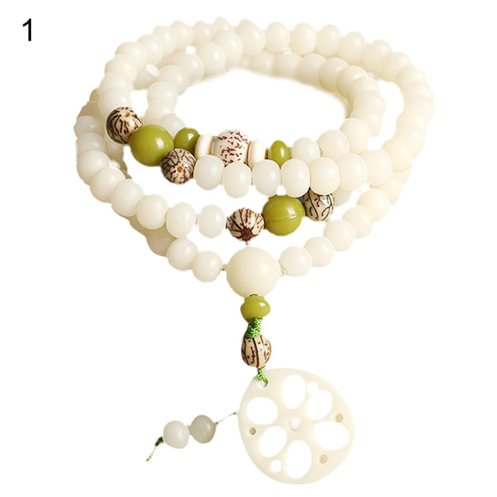 Men Bracelets Eye-catching Natural Resin Prayer Beads Rope Bracelet for Boy Image 2