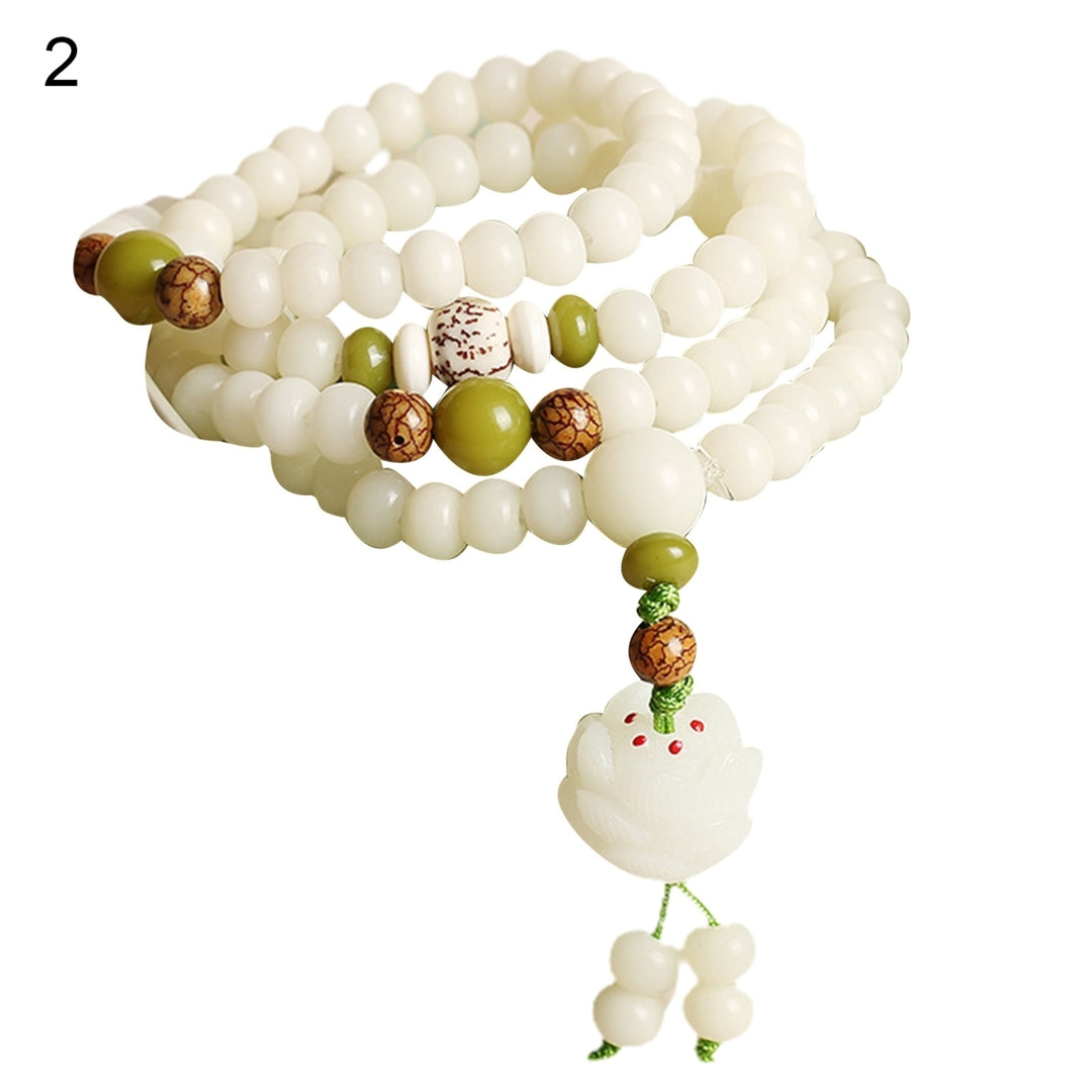 Men Bracelets Eye-catching Natural Resin Prayer Beads Rope Bracelet for Boy Image 3