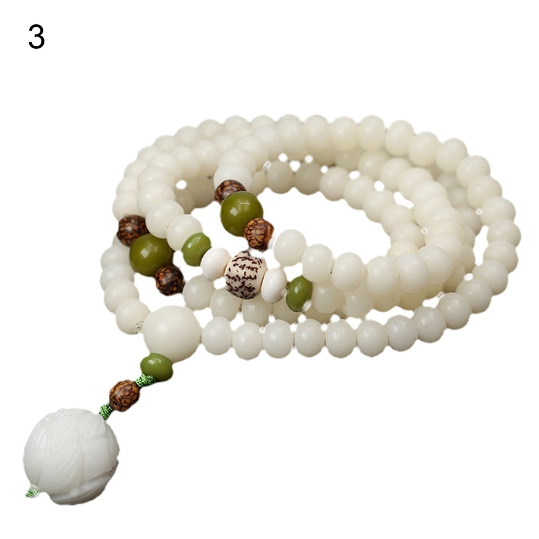 Men Bracelets Eye-catching Natural Resin Prayer Beads Rope Bracelet for Boy Image 4