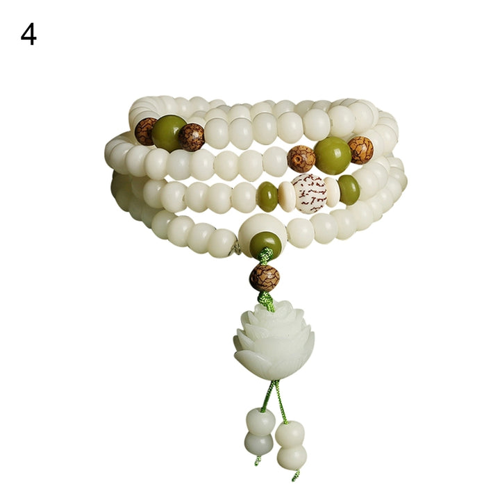 Men Bracelets Eye-catching Natural Resin Prayer Beads Rope Bracelet for Boy Image 4