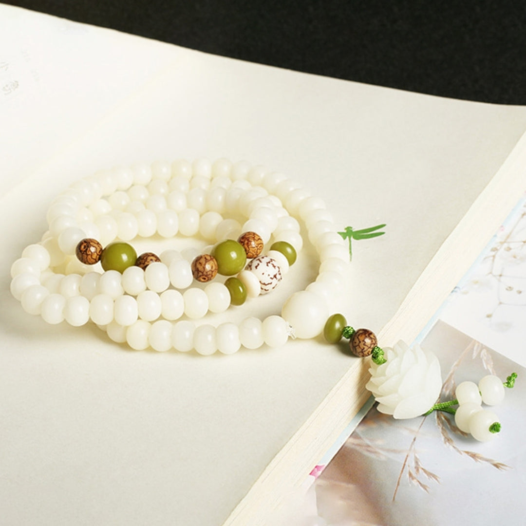 Men Bracelets Eye-catching Natural Resin Prayer Beads Rope Bracelet for Boy Image 6