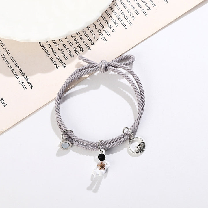 2Pcs Exquisite Bracelet Magnetic Adsorption Alloy Adorable Spaceman Pendant Fashion Bracelet for Girls Image 12