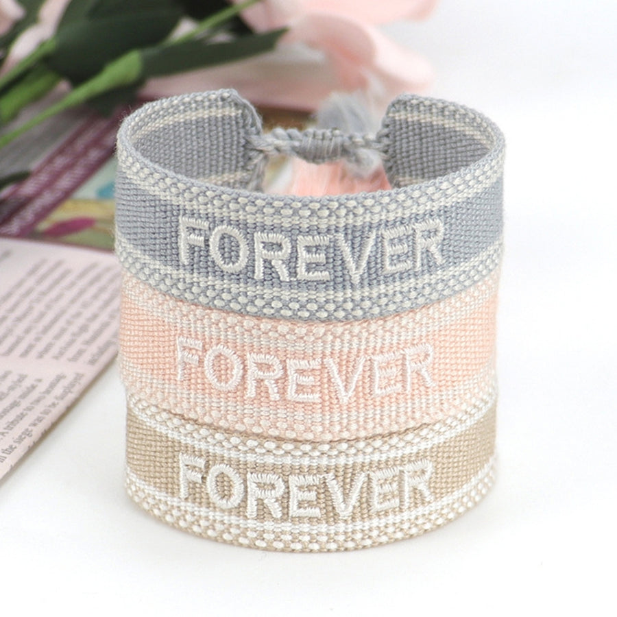 Ladies Wrap Bracelets Tassel Exquisite Hand Decoration Embroidered Letters n Bracelet for Friends Image 1