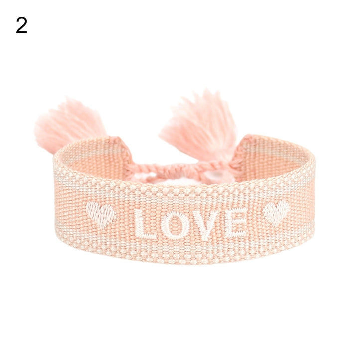 Ladies Wrap Bracelets Tassel Exquisite Hand Decoration Embroidered Letters n Bracelet for Friends Image 3