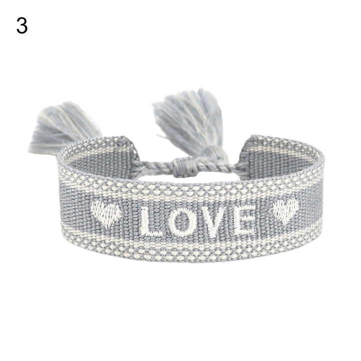 Ladies Wrap Bracelets Tassel Exquisite Hand Decoration Embroidered Letters n Bracelet for Friends Image 4