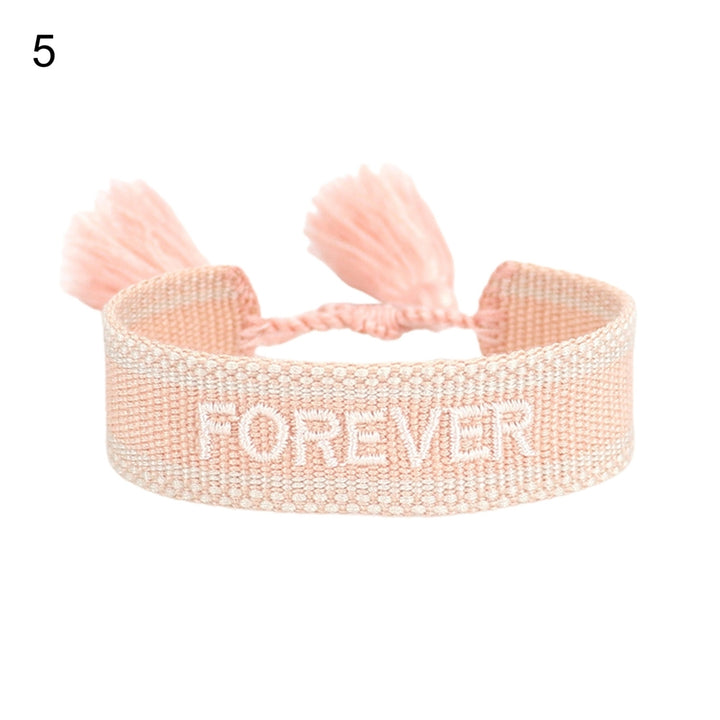 Ladies Wrap Bracelets Tassel Exquisite Hand Decoration Embroidered Letters n Bracelet for Friends Image 6