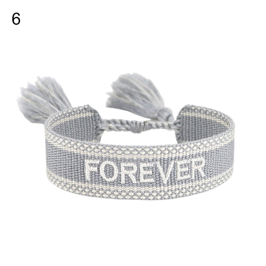 Ladies Wrap Bracelets Tassel Exquisite Hand Decoration Embroidered Letters n Bracelet for Friends Image 1