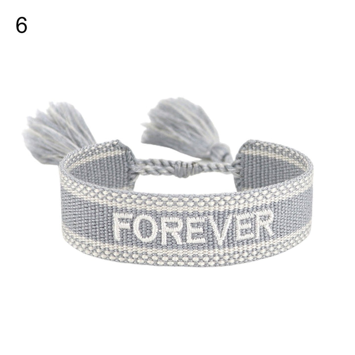 Ladies Wrap Bracelets Tassel Exquisite Hand Decoration Embroidered Letters n Bracelet for Friends Image 1