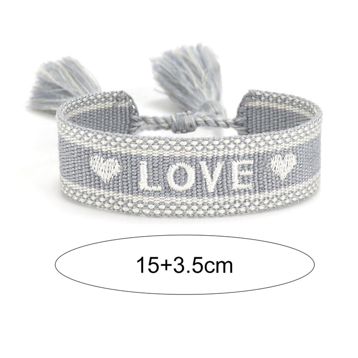 Ladies Wrap Bracelets Tassel Exquisite Hand Decoration Embroidered Letters n Bracelet for Friends Image 11