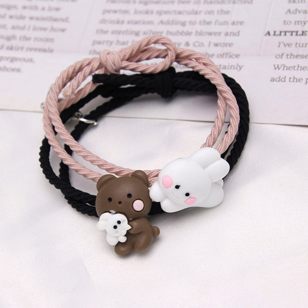 2Pcs Couple Bracelet Cartoon Magnetic Matching Lovers Wristband Jewelry Fashion Accessory for Valentine Day Image 2