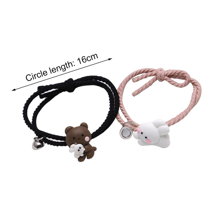 2Pcs Couple Bracelet Cartoon Magnetic Matching Lovers Wristband Jewelry Fashion Accessory for Valentine Day Image 4