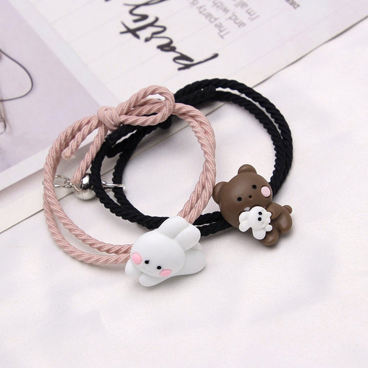 2Pcs Couple Bracelet Cartoon Magnetic Matching Lovers Wristband Jewelry Fashion Accessory for Valentine Day Image 6