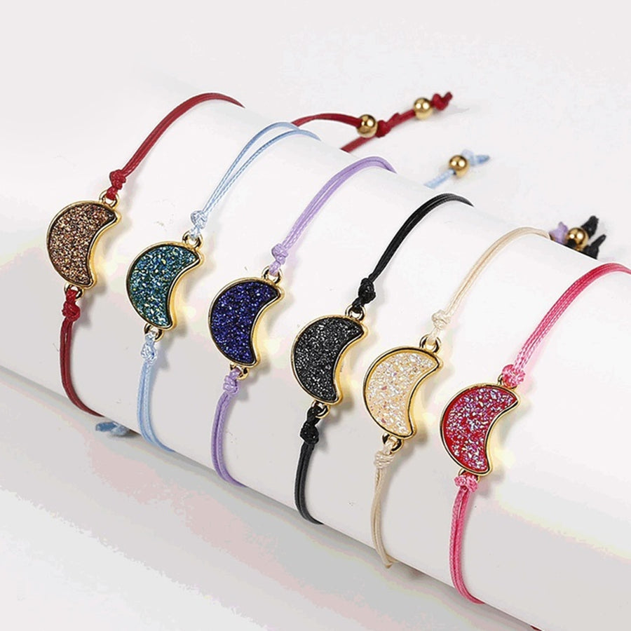 Chain Bracelet Adjustable Eye-catching Metal Sparkling Elegant Moon Beautiful Bracelet for Women Image 1