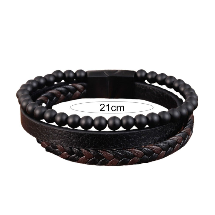 Men Bracelet Multi-layer Punk Jewelry All Match Mix Color Bracelet for Daily Wear Image 4