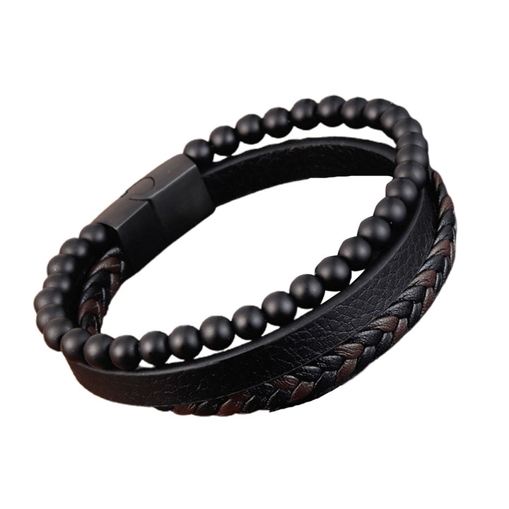 Men Bracelet Multi-layer Punk Jewelry All Match Mix Color Bracelet for Daily Wear Image 10