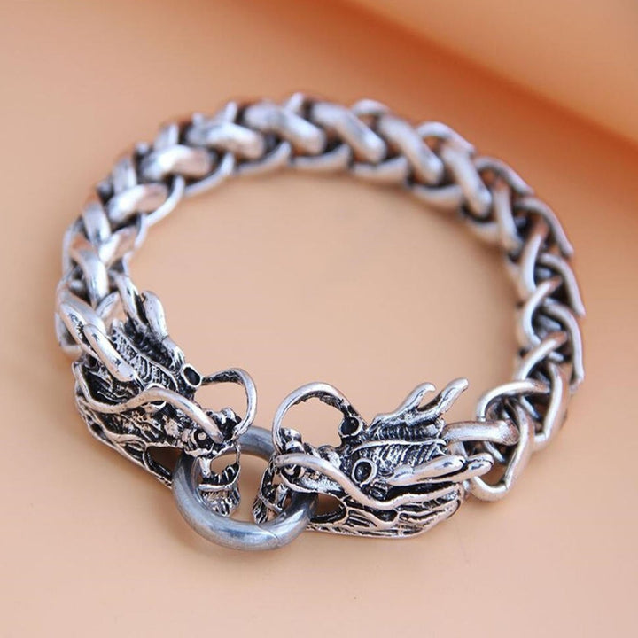 Thick Chain Retro Men Bracelet Alloy Auspicious Dragon Men Chain Bangle Jewelry Accessory Image 1