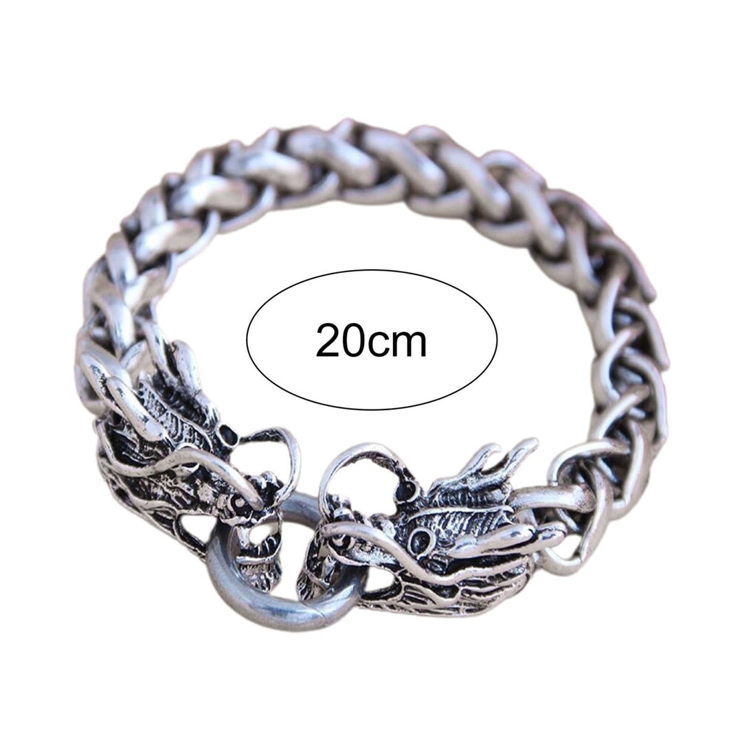 Thick Chain Retro Men Bracelet Alloy Auspicious Dragon Men Chain Bangle Jewelry Accessory Image 4