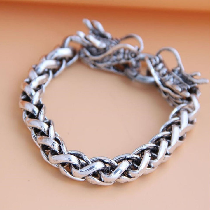 Thick Chain Retro Men Bracelet Alloy Auspicious Dragon Men Chain Bangle Jewelry Accessory Image 8