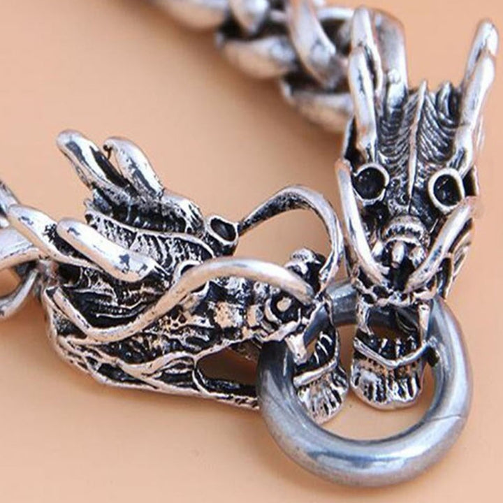 Thick Chain Retro Men Bracelet Alloy Auspicious Dragon Men Chain Bangle Jewelry Accessory Image 9