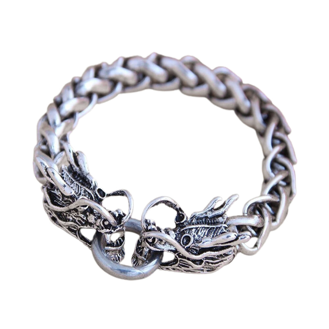 Thick Chain Retro Men Bracelet Alloy Auspicious Dragon Men Chain Bangle Jewelry Accessory Image 11