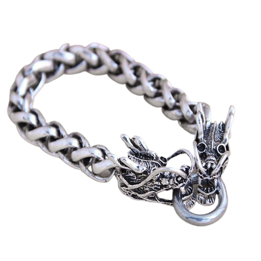 Thick Chain Retro Men Bracelet Alloy Auspicious Dragon Men Chain Bangle Jewelry Accessory Image 12