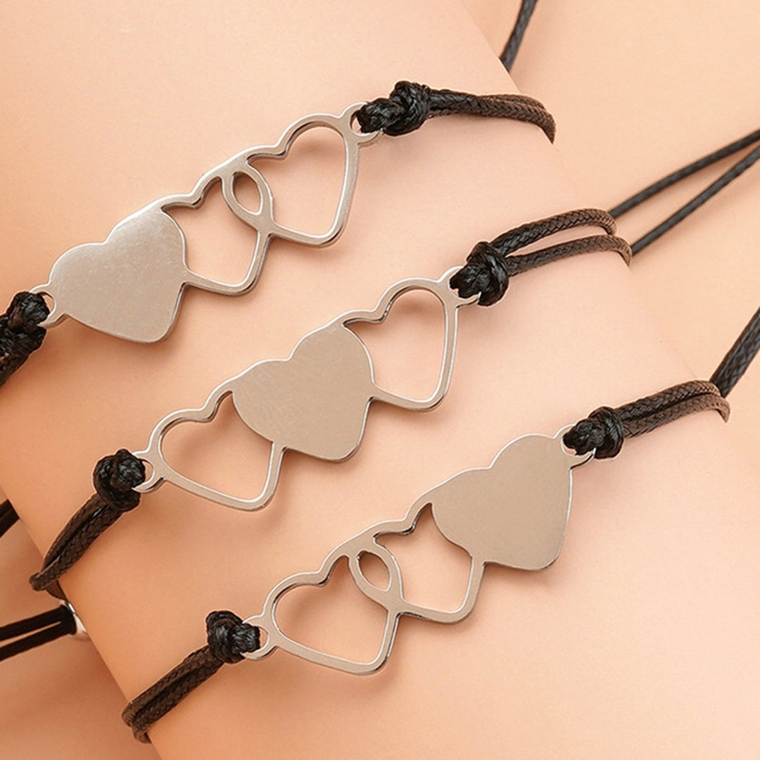 3 Pcs Lady Bracelet Adjustable Heart Shape Creative fine Card Bracelet for Anniversary Image 6