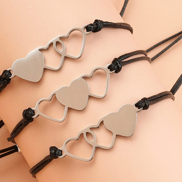 3 Pcs Lady Bracelet Adjustable Heart Shape Creative fine Card Bracelet for Anniversary Image 6