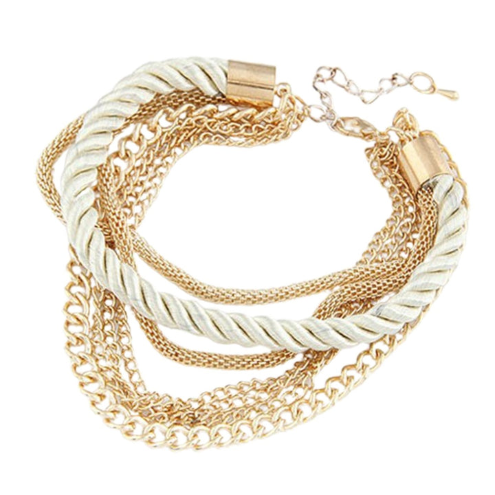 Exaggerated Adjustable Women Bracelet Alloy Multilayer Metal Chain Charm Bracelet Jewelry Accessories Image 1