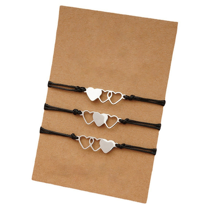 3 Pcs Lady Bracelet Adjustable Heart Shape Creative fine Card Bracelet for Anniversary Image 8