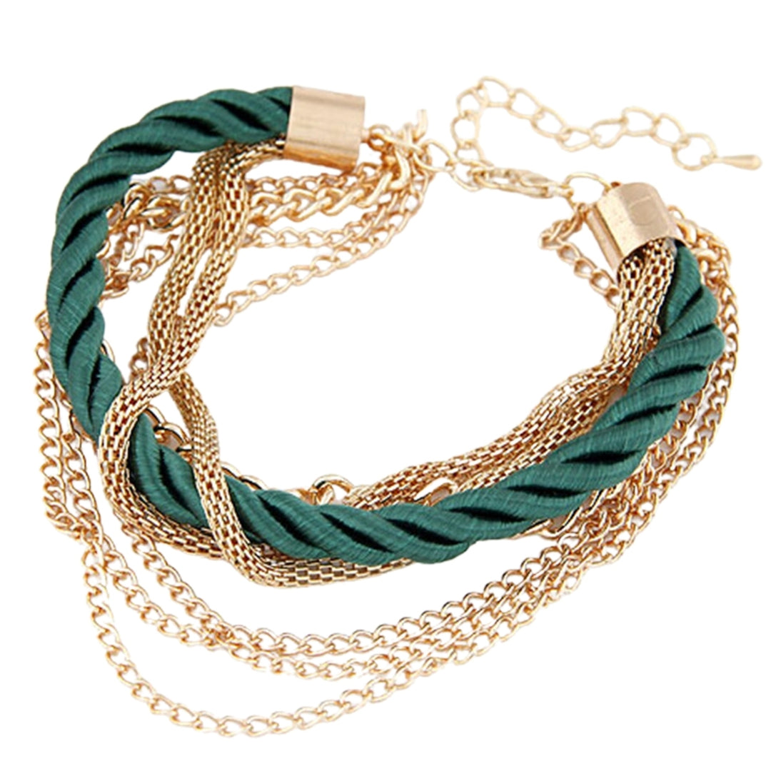 Exaggerated Adjustable Women Bracelet Alloy Multilayer Metal Chain Charm Bracelet Jewelry Accessories Image 6