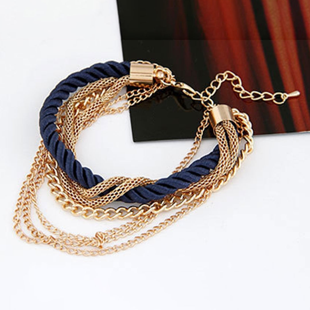 Exaggerated Adjustable Women Bracelet Alloy Multilayer Metal Chain Charm Bracelet Jewelry Accessories Image 8