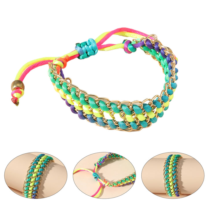 Strong Rope Universal Unisex Bracelet Alloy Multicolor Handmade Woven Friendship Wristband Jewelry Accessories Image 8