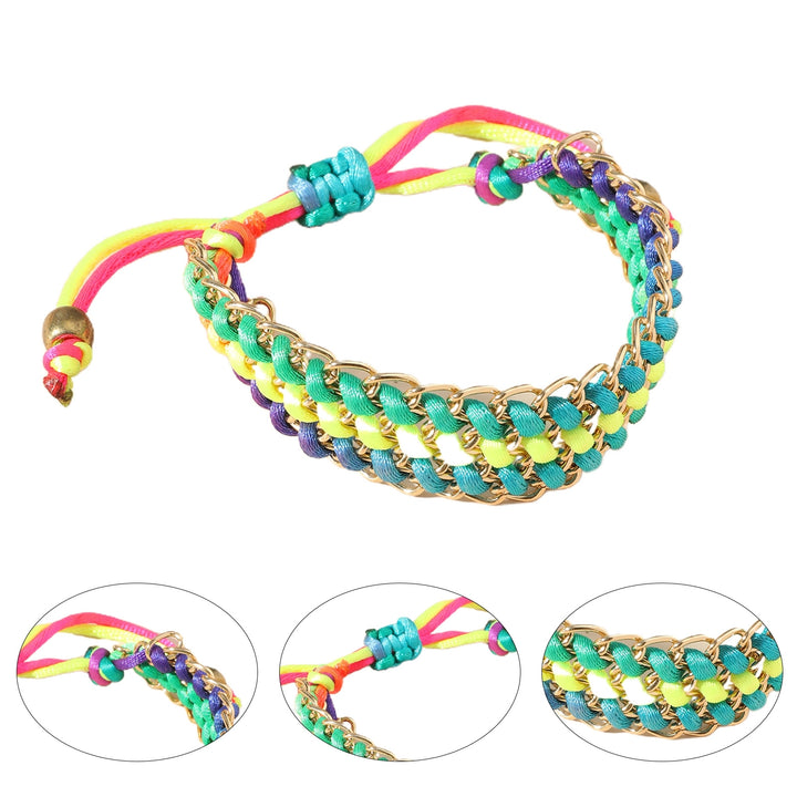 Strong Rope Universal Unisex Bracelet Alloy Multicolor Handmade Woven Friendship Wristband Jewelry Accessories Image 9