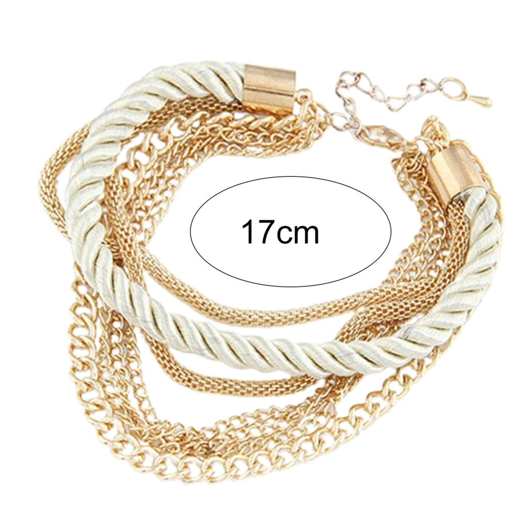 Exaggerated Adjustable Women Bracelet Alloy Multilayer Metal Chain Charm Bracelet Jewelry Accessories Image 11