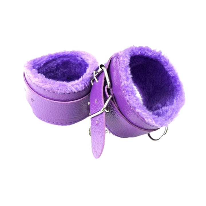 Unisex Bracelet Fluffy Plush Lining Faux Leather Warm Metal Chain Wrist Bracelet for Cosplay Image 4