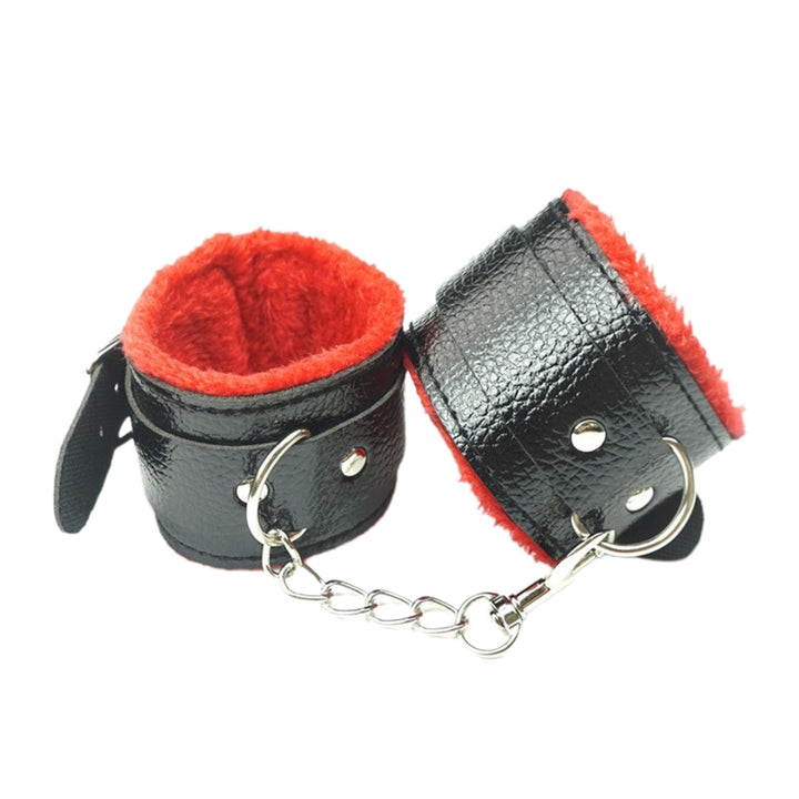 Unisex Bracelet Fluffy Plush Lining Faux Leather Warm Metal Chain Wrist Bracelet for Cosplay Image 6