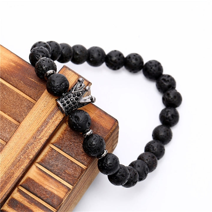 Bead Bracelet Stylish Unisex Long Lasting Men Womens Crack Flowers Stone Beads Bracelet Jewelry for Party Image 8