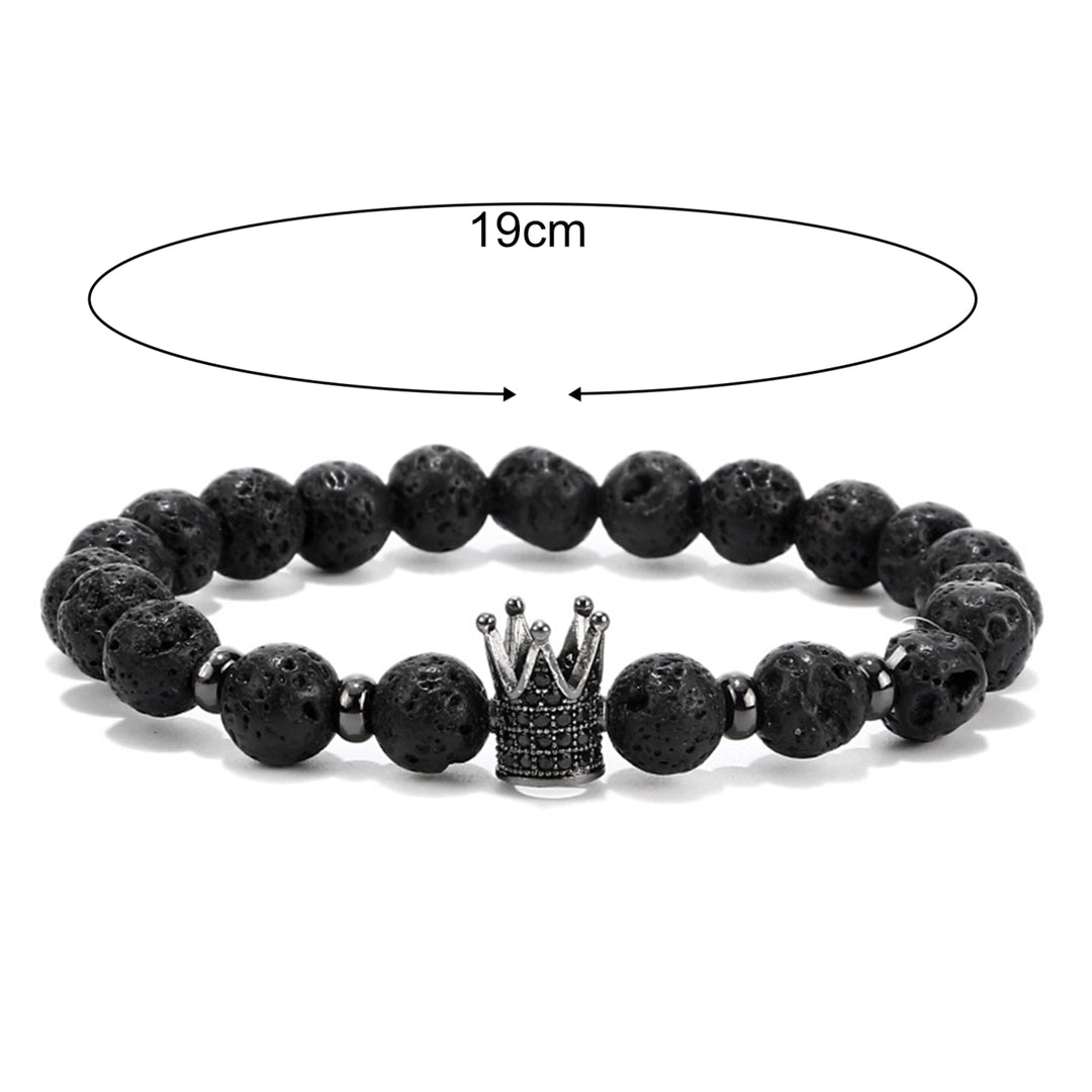 Bead Bracelet Stylish Unisex Long Lasting Men Womens Crack Flowers Stone Beads Bracelet Jewelry for Party Image 9