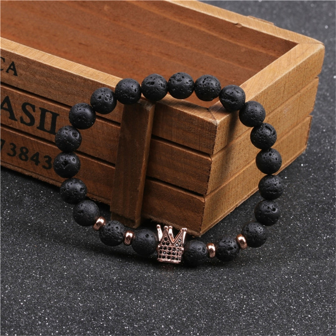 Bead Bracelet Stylish Unisex Long Lasting Men Womens Crack Flowers Stone Beads Bracelet Jewelry for Party Image 10