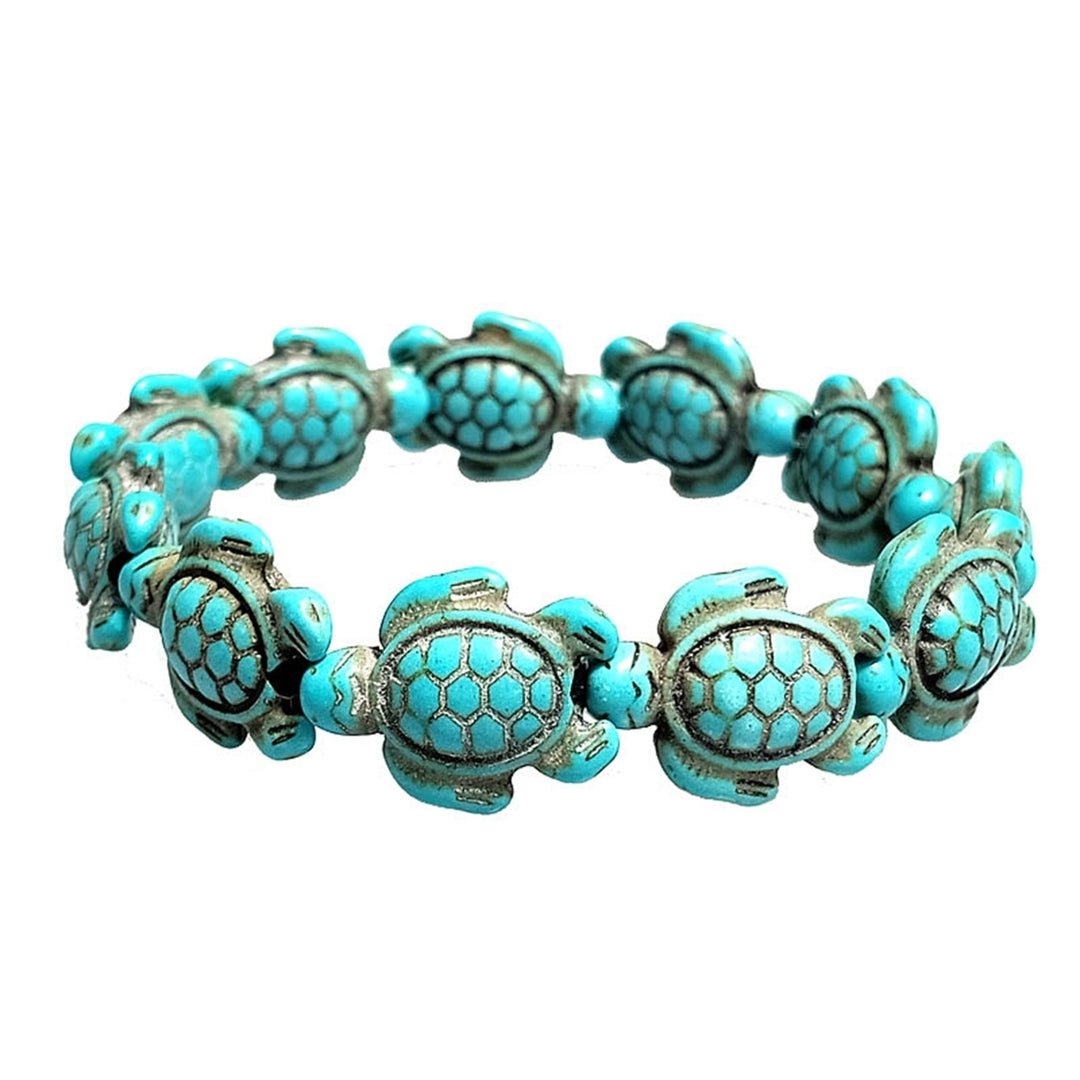 Vivid Animal Shape Unisex Bracelet Gift Faux Turquoise Sea Turtles Hawaiian Bracelet Environmentally friendly Image 9