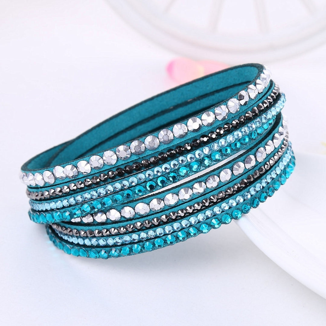 Women Bracelet Multi-layer Rhinestones Jewelry Exquisite Bohemian Bracelet for Beach Image 1